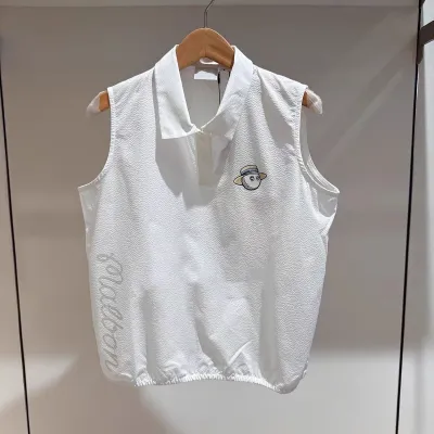 Malbon1 Mùa hè Ladies Golf Lapel Tay áo lạnh Vest Tốc độ khô Thể thao giải trí Nhẹ nhàng Hundred Màu rắn