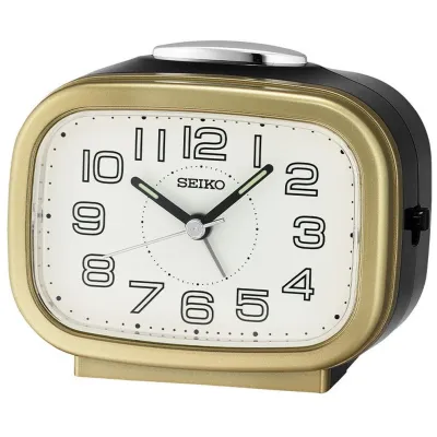 100% ORIGINAL SEIKO Quiet Sweep Analogue Bell Light Alarm Clock QHK060 [Jam Loceng]