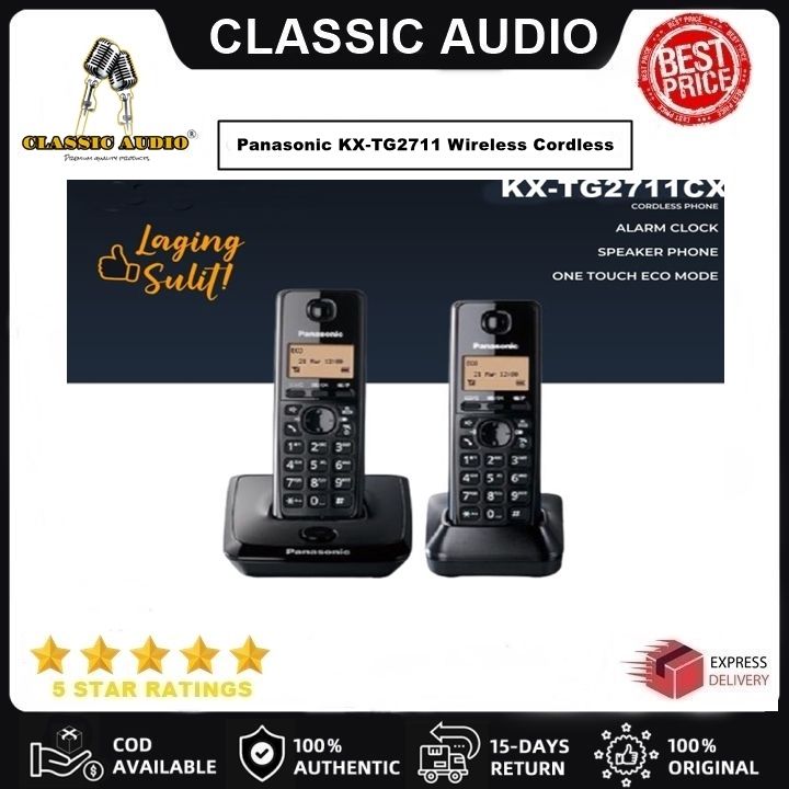 Panasonic KXTG2711 Wireless Cordless By Classic Audio Telephone