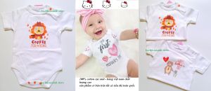 combo 2 Body liền quần 100% cotton Việt Nam Xuất khẩu TH FiFi - bodysuit vải cực mát họa tiết dễ thương thích hợp làn da nhạy cảm của bé