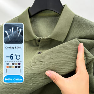 100% Cotton Summer Fashion Casual Short Sleeve Polo Shirt Lapel Wear Solid Color TopTeesMens T-shirt Golf