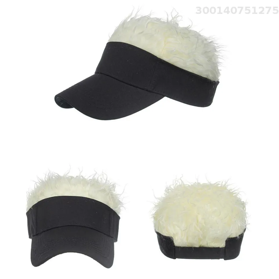 Wig Baseball Cap Funny Wig SunVisor Hat Short Fake Hair Cap for