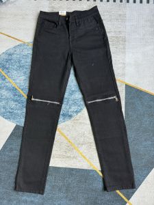 Quần bò Jean nam dài ĐEN rách khóa gối phong cách 2024 chất jean co giãn tốt chuẩn form bền đẹp giá tốt