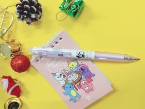 ปากกาลายลิขสิทธิ์แท้  GASPARD ET LISA หมึกสีน้ำเงิน หัว 0.5 มม.ปากกาเจล ปากกาเจลลบได้(ราคา/1ด้าม)