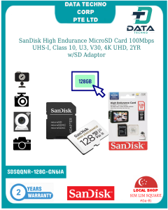 (SG LOCAL STOCK) SanDisk High Endurance V30 4K C10 MicroSD Card SDSQQNR 2 YRS - 32GB I 64GB I 128GB I 256GB I 512GB