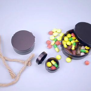 Pocket Round for Pill Box Mini for Pill Organizer for Case Container Portable Holder for Outdoor Camping Tr