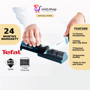 Tefal K2650524 Ice Force Kitchen 3-Stage Knife Sharpener | 3-in-1 Manual Pengasah Pisau Cookware