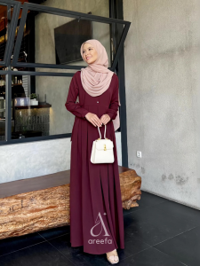 Dress Wanita Kekinian Korean Style Aesthetic Kondangan Simple Elegan Korea Import | Areefa Indonesia