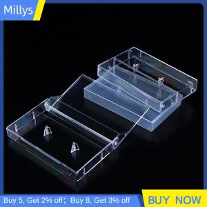Millys 1 cái hộp Băng Cassette hộp đựng trong suốt Hộp Băng trống ghi âm từ tính hộp chống bụi