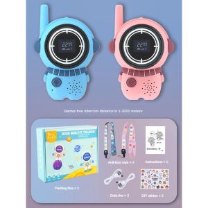 2Pcs Walkie Talkie Kids Astronaut Spcae Walkie Talkie Handheld Intercom 3-5KM Call Parent-child Interactive Toys 對講機 兒童