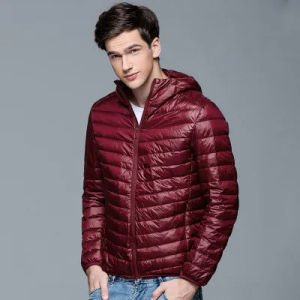 Men Fluffy Winter Coat Fashion Hooded 90 White Duck Down Jackets Ultralight Puffy Down Coat Portable Slim Down Parkas 5XL 6XL