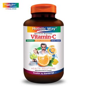 [Bundle of 3] Holistic Way Non-Acidic Buffered Vitamin C 1000mg with Bioflavonoids Zinc & Vitamin D3 – Gentle on Stomach Supports Immunity & Antioxidant Defence — Vegetarian (60 Tablets per bottle)