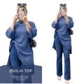 ATASAN Knit Modis Baju Knit Lengan Panjang Wanita Kekinian. 