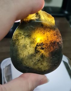 Dark Green Hetian Jade Scenery View