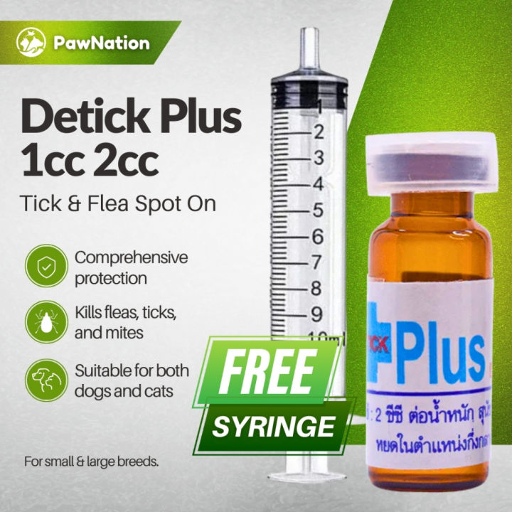 PawNation Detick Plus 1cc 2cc Anti Ticks Fleas Drops Treatment with