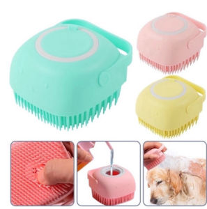 Bàn chải tắm chó mèo silicone massage tạo bọt