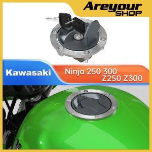 Areyourshop Tutup Tangki Bensin Bahan Bakar untuk Kawasaki Ninja 125 250 250R 250SL Ninja 300 EX ER Z250 Z250SL Z300 51049-5007 51049-5009