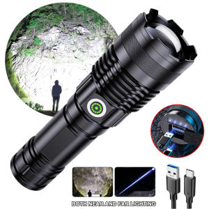 [SG Stock] 2024 New Super Bright Flashlight Long Shot Laser Torch Light Super Bright Digital Display Torchlight