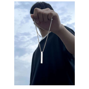 KALUNG TITANIUM PRIA WANITA RANTAI LIONTIN BALOK MODEL HIP HOP