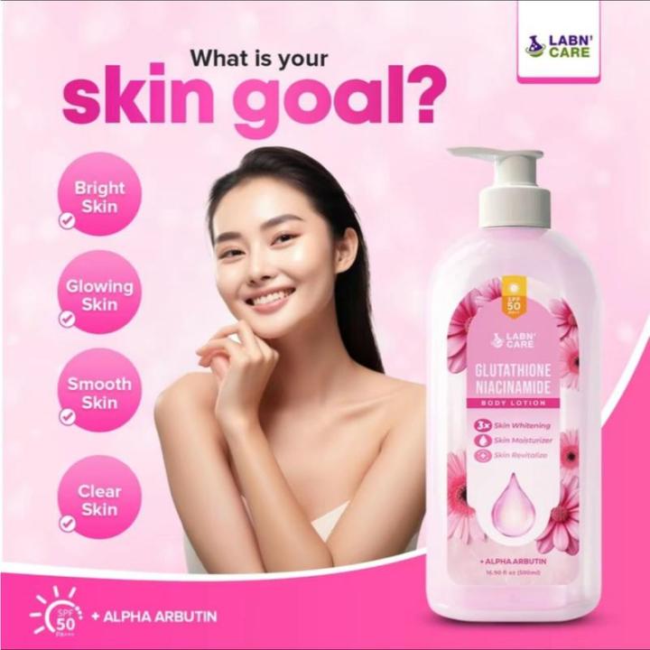 glutathione and acetaminophen FDA Approved】Labn' Care Glutathione Niacinamide Body Whitening Lotion 500ML  With SPF 50 PA++, 3X Skin Whitening, Skin Moisturizer and Skin Revitalize,  Bare Vanilla Scent, Mabango at Long Lasting Scent