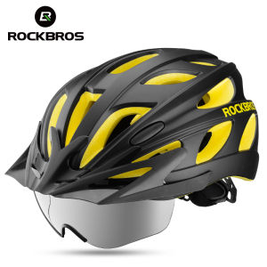 ROCKBROS จักรยาน MTB หมวกกันน็อคขี่จักรยานถนนจักรยาน Integrally-หมวกกันน็อกแบบแม่เหล็ก Ultralight กับแว่นกันแดดโพลาไรซ์57-62ซม.