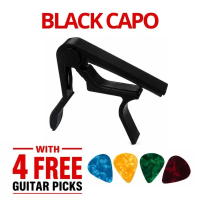 Guitar Capo for Guitar Acoustic / Electric / Ukulele + 4 Pick Guitar Accessories Set | Barang Gitar Capo Untuk Akustik / Elektrik / Ukelele Murah