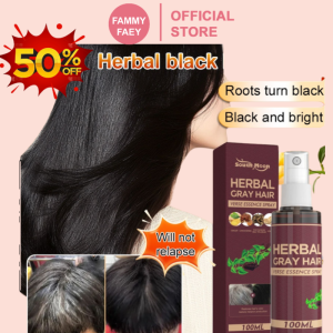 【FAMMY FAEY】30 Days to No Longer Have Gray Hair Smooth and Shiny Herbal Black Hair Liquid Herbal Hair Growth and Anti-Hair Loss