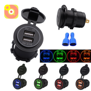 Bộ Sạc Điện Thoại USB - gắn trên xe máy ô tô xe đạp điện nhỏ gọn 2 Cổng Sạc USB Đa Năng