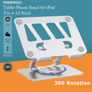 Meewoo Tablet Stand Phone holder for iPad Stand Dual-axis 360Rotation Aluminum Alloy cellPhone Holder Foldable Height Adjustable Lifting Tablet Holder Desktop Stand
