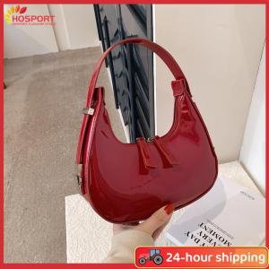 【HOSPORT】Women Leather Shoulder Bag Casual Retro Handbag Zipper PU Armpit Bag Satchel Clutch Travel Dating Purse