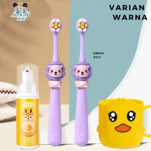 Sikat Gigi Anak Bayi Tooth Brush  Karakter Singa Harimau Silicone Bulu Halus Catton Gosok Gigi 0-7 Tahun Pembersih Mulut - JIAXIN [COD]