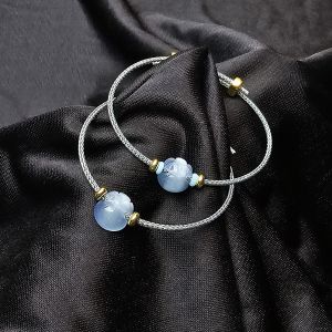 Q231 Vòng túi tiền Aquamarine dây cáp Thủy và Mộc - Phong Thuỷ TUDO P