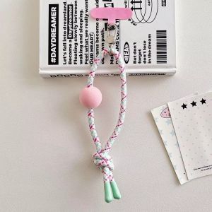 WELLNOW Rainbow Color Phone Wrist Strap Knotted Rope Braided Design Phone Wrist Lanyard Korean Style Detachable Style Water Bottle Hanging Strap for Phone and Bottle