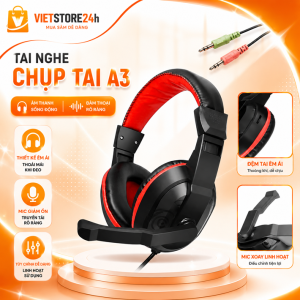 Tai Nghe Chụp Tai Máy Tính GAMING A3 Có Mic Đàm Thoại Headphone Chơi Game Trên Laptop PC Giá Rẻ Chất Lượng Cao