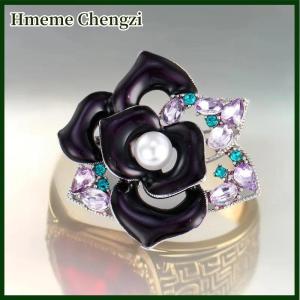 Hmeme Fashion Hollowed Out Pearl Camellia Brooches For Woman Clothing Coat Accessories Gifts