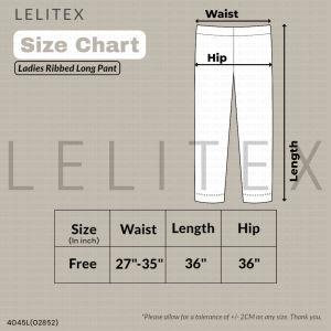 [Lelitex] Ladies Ribbed Stretchy Long Pants for Exercise Yoga Jogging Daily-wear - Free Size - 120 Colours