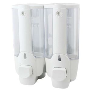 DOUBLE Soap Dispenser Sabun Cair Hotel 2 Tabung Dinding Kamar Mandi WC Shampoo Disinfectant Semprot