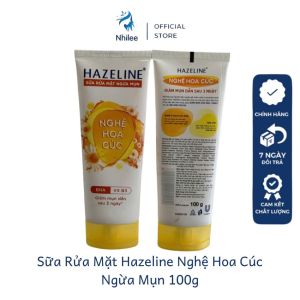 Sữa rửa mặt Hazeline nghệ hoa cúc NL345 làm sạch ngừa mụn chiết xuất thiên nhiên cho da dầu mụn 100g