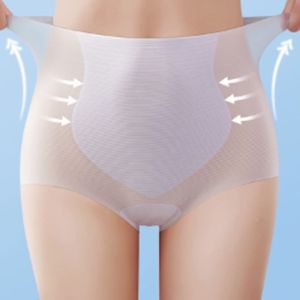 COSE Ultra Thin High Waist Panties Traceless Transparent See Through Seamless Lingerie Elastic Solid Color Ice Silk Hip Lift Briefs Girls