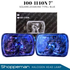 2PCS/SET 100-1140N BLUE LENS 7INCHES HALOGEN HEADLAMP HEADLIGHT RECTANGULAR FOR L300 MULTICAB Owner