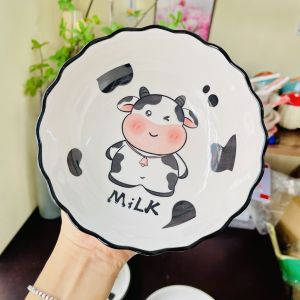 Bộ Bát Đĩa Gốm Sứ Decor Bát Ăn Cơm Bát Ăn Chè Chén Dĩa Dễ Thương Bộ Bò Sữa Cute dễ thương xinh yêu