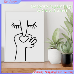 Black and white modern minimalism bathroom wall decoration references humorous murals posters room home decoration
