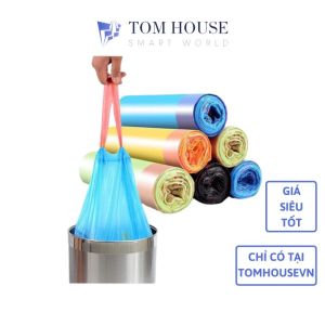 [HCM]Cuộn 15 Túi Rác Sinh Học Tự Phân Hủy Có Dây Quai Xách Tiện Lợi Kích Thước 45 x 50cm