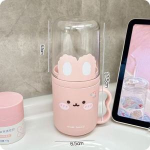 Quivlox Travel Toothbrush Cup Set Cartoon Holder Portable Kids Student Dorm Bathroom Organizer Toothpaste Stand Cawan
