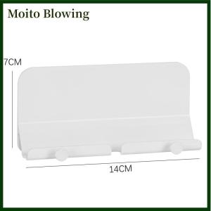 Moito Wall Mount Charger Hook Extended Version Dual Hooks Tablet Phone Charging Bracket Hands Free Wall Mount Phone Holder For Bedroom Living Room Kitchen Compatible With All Phone Or Mini ipad