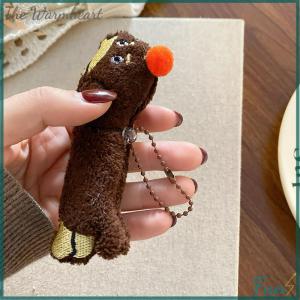 【The Warmheart】 Kawaii Dog Dachshund Plush Keychain Cartoon Puppy Stuffed Keyring Cute Key Holder Pendant Bag Hanging Decoration Couple Gift