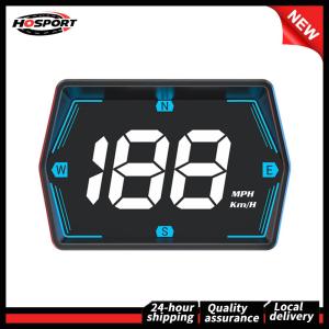 【HOSPORT】 Car Digital GPS Speedometer HD LED Display Speed MPH KMH HUD Compass Digital GPS HUD Overspeed Alarm KMH MPH Display