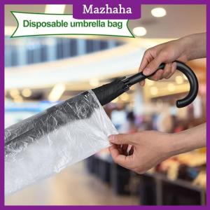 Mazhaha 100pcs Disposable Umbrella Bag Transparent Waterproof Plastic Umbrella Cover For Hotel Lobby Doorway Umbrella Bag