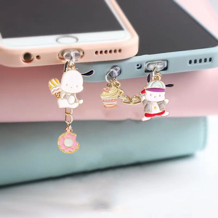 Anime cute Sanrio pochacco anti dust plug phone charm dust plug