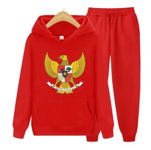 Sweater Hoodie Anak Motif Garuda Indonesia  Kemerdekaan 17 Agutus Merah Putih